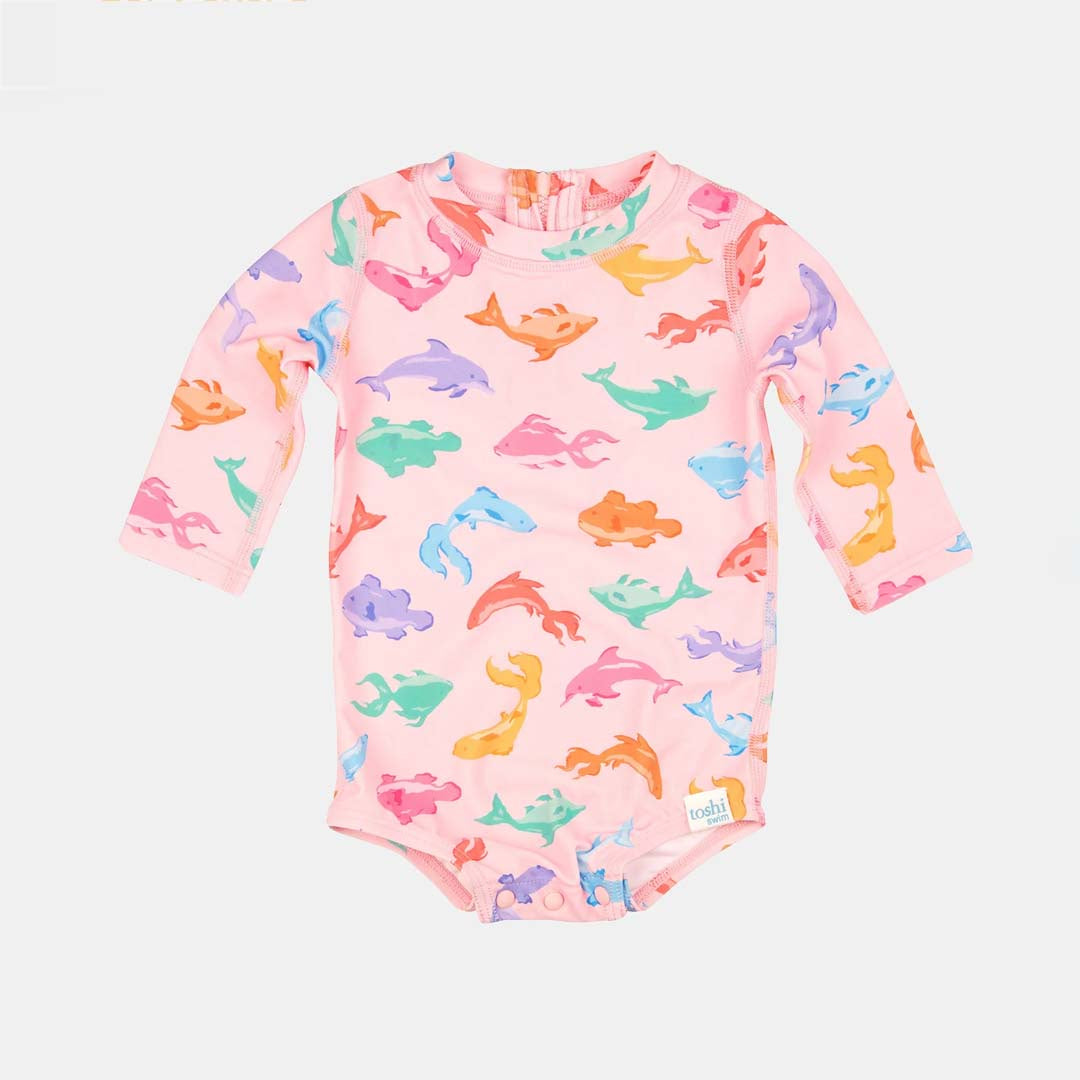 LONG SLEEVE SWIM ONESIE | DISHY FISHY