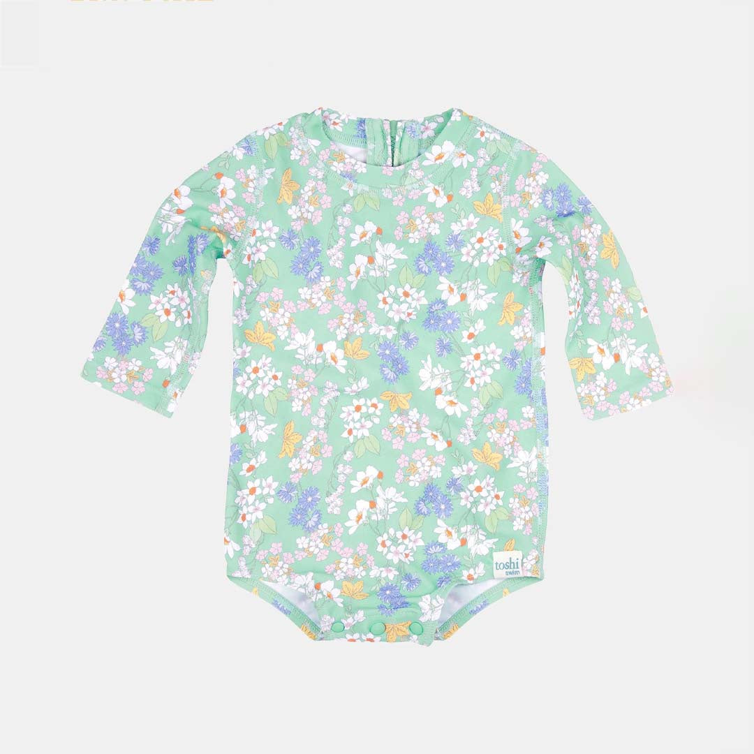 LONG SLEEVE SWIM ONESIE |SEA BLOSSOM