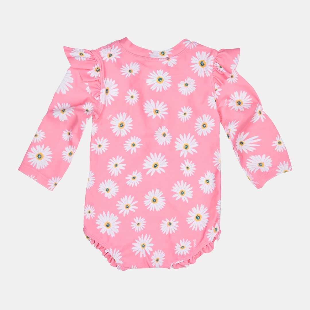 Swim Onesie LS Ripple | Daisy Watermelon