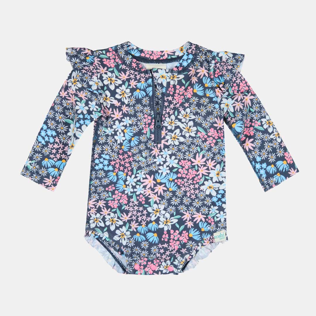 Swim Onesie LS Ripple | Wattle Dusk