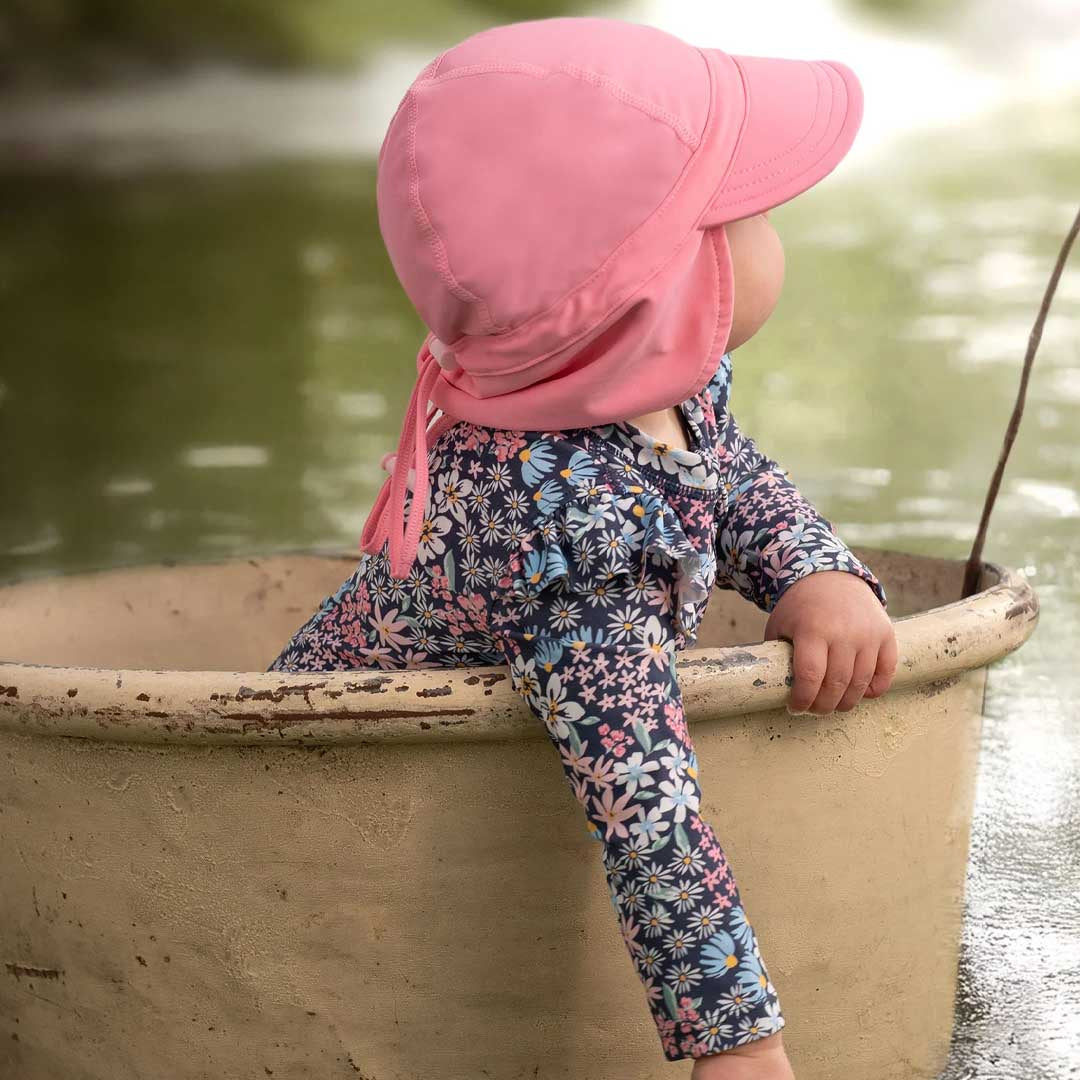 Swim Onesie LS Ripple | Wattle Dusk