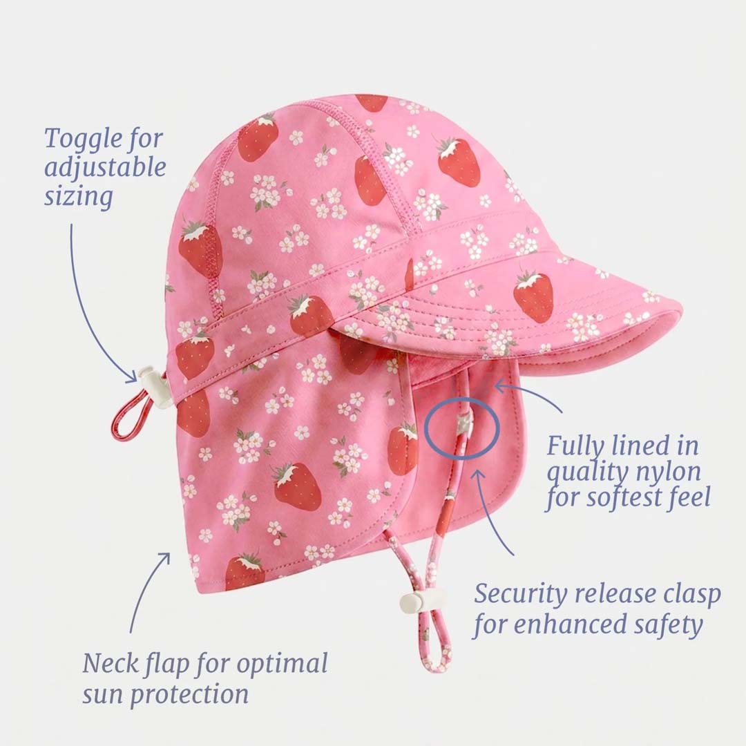 Twinkle Swim Flap Cap | Strawberry