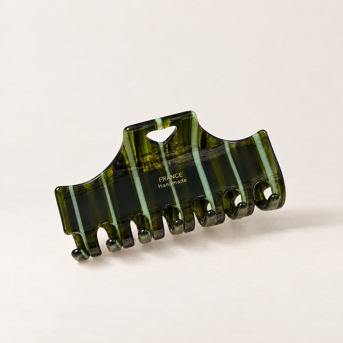 Vintage Love Stripe Claw Clip | Green Stripes