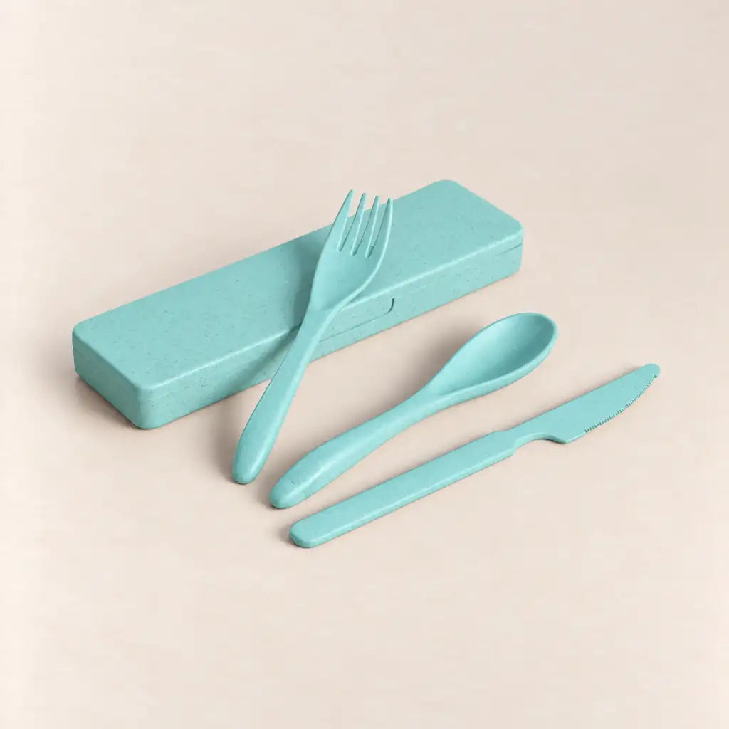 Wheat Straw Cutlery Set | Aqua Sorbet
