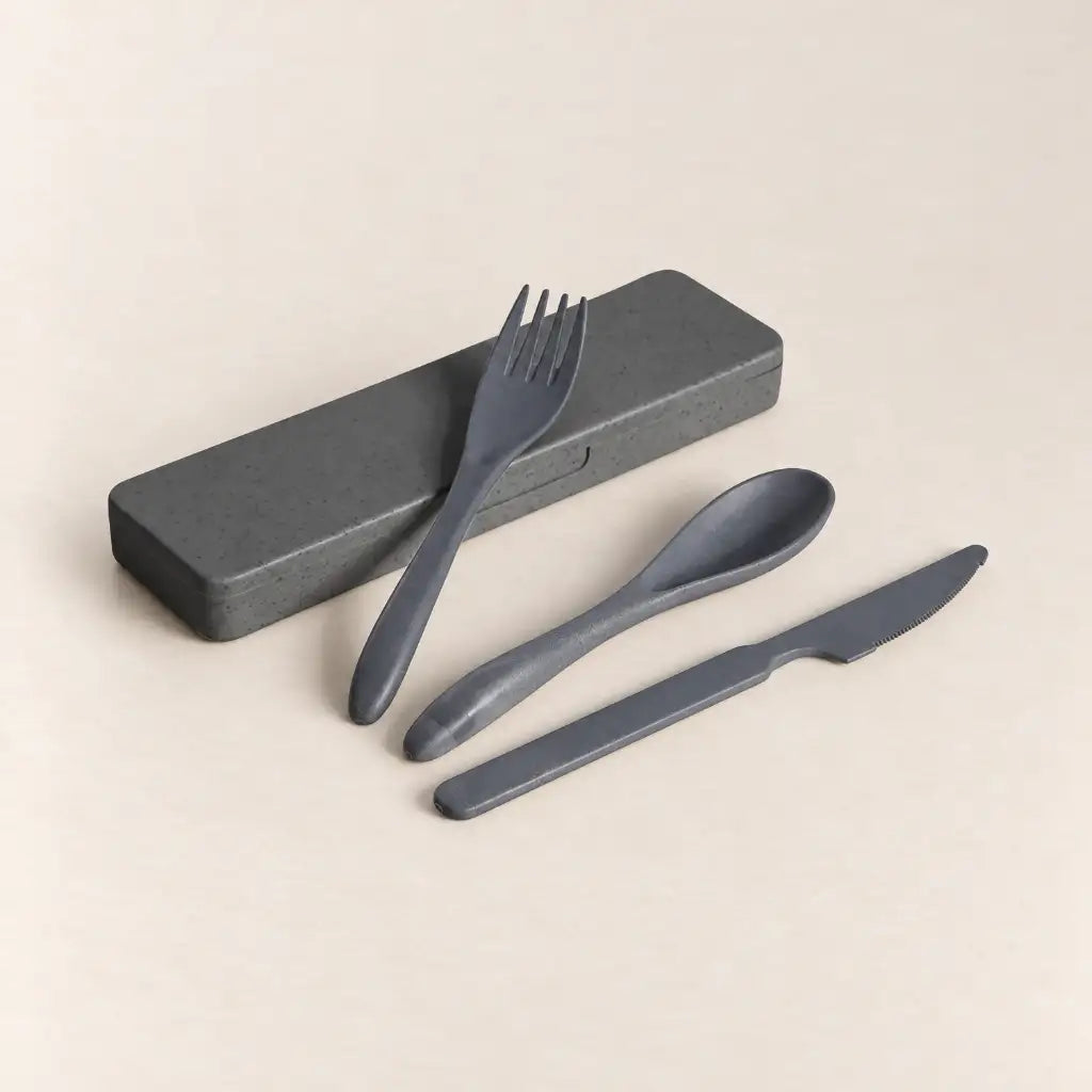 Wheat Straw Travel Cutlery Set | Charcoal