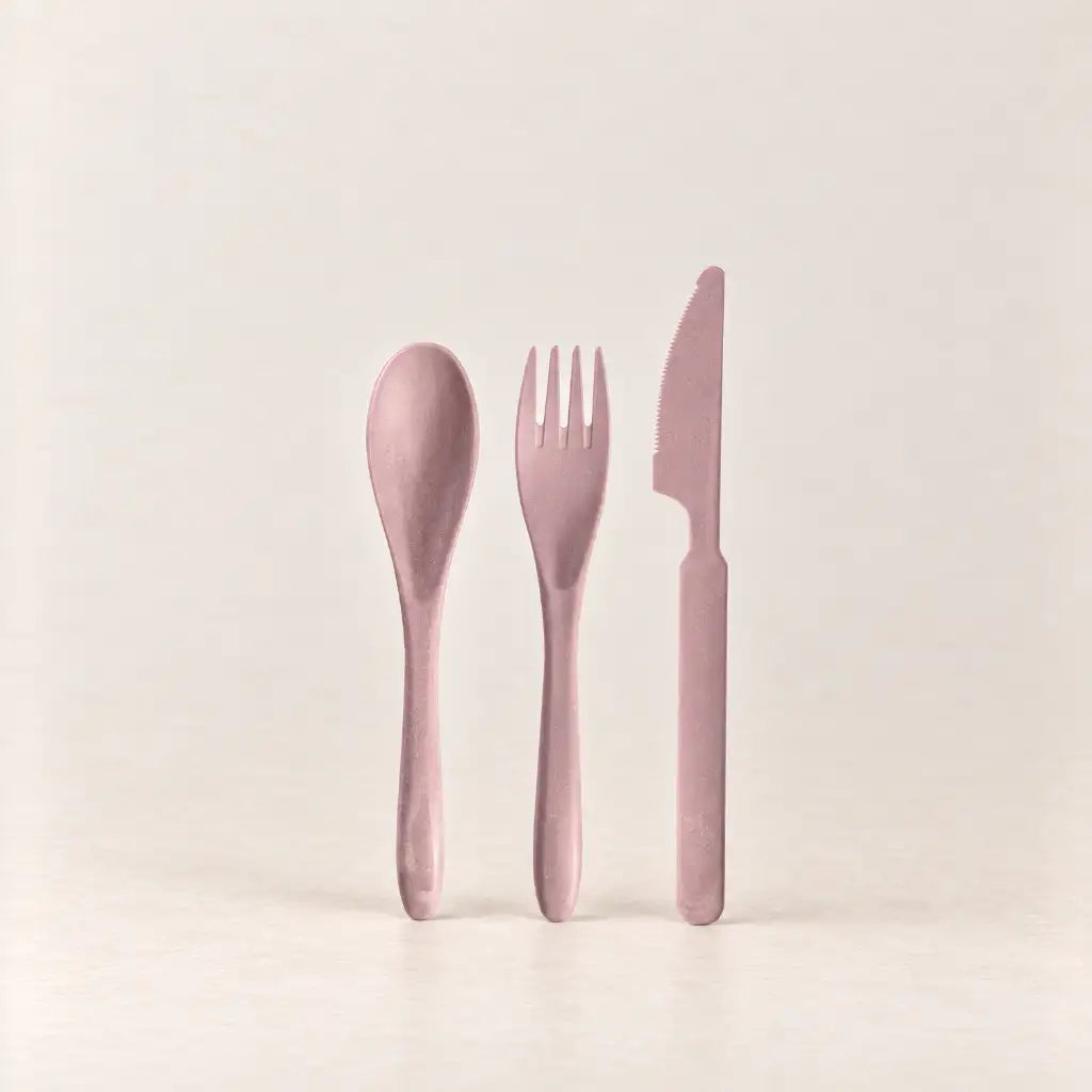 Wheat Straw Travel Cutlery Set | Pink