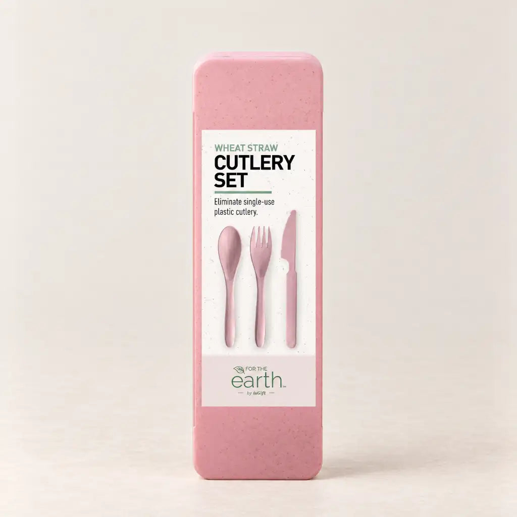 Wheat Straw Travel Cutlery Set | Pink