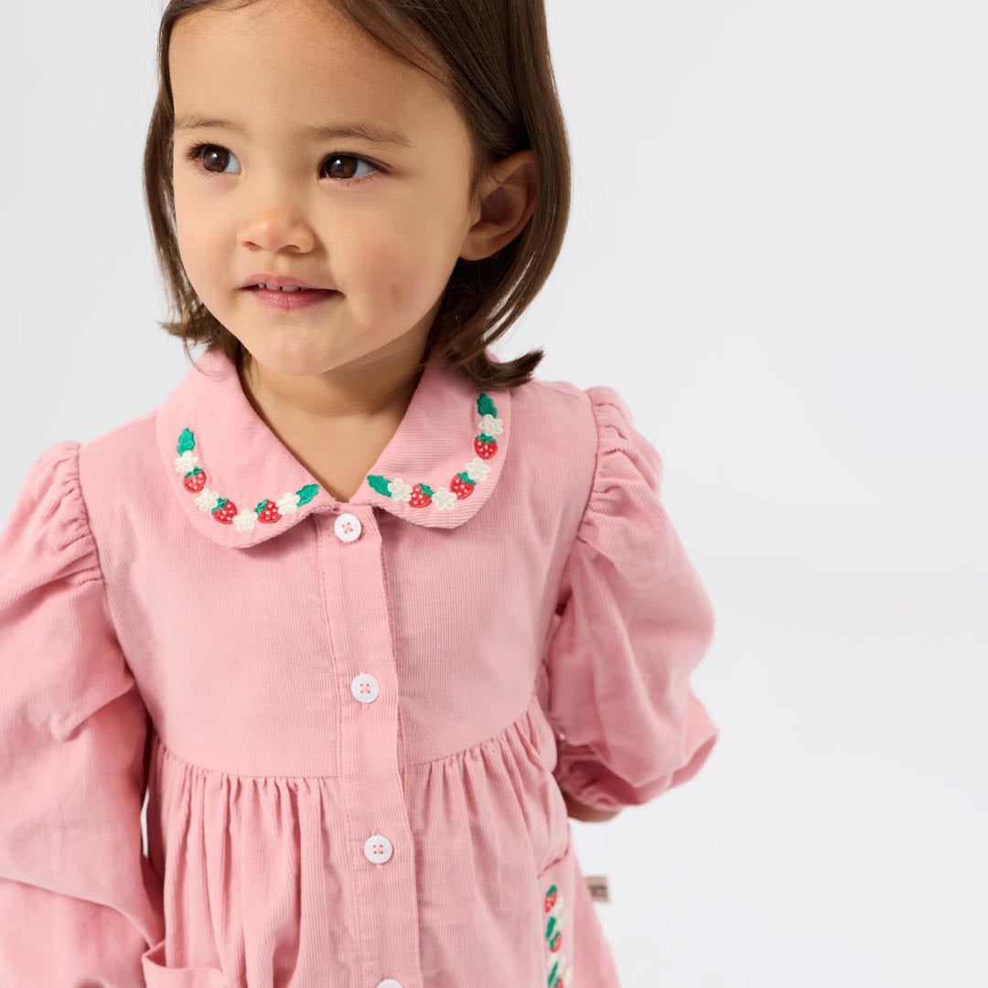 Wild Strawberry Corduroy Collar Dress