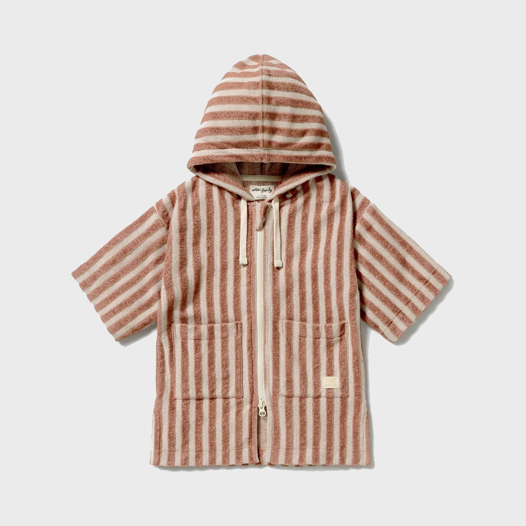 Cherry Cola Stripe Organic Terry Hooded Towel product view