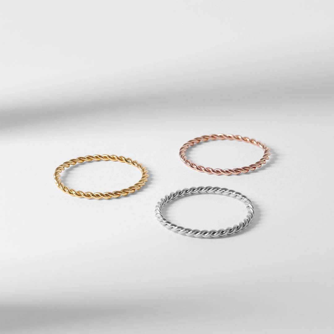 Braided Stacking Ring | Gold
