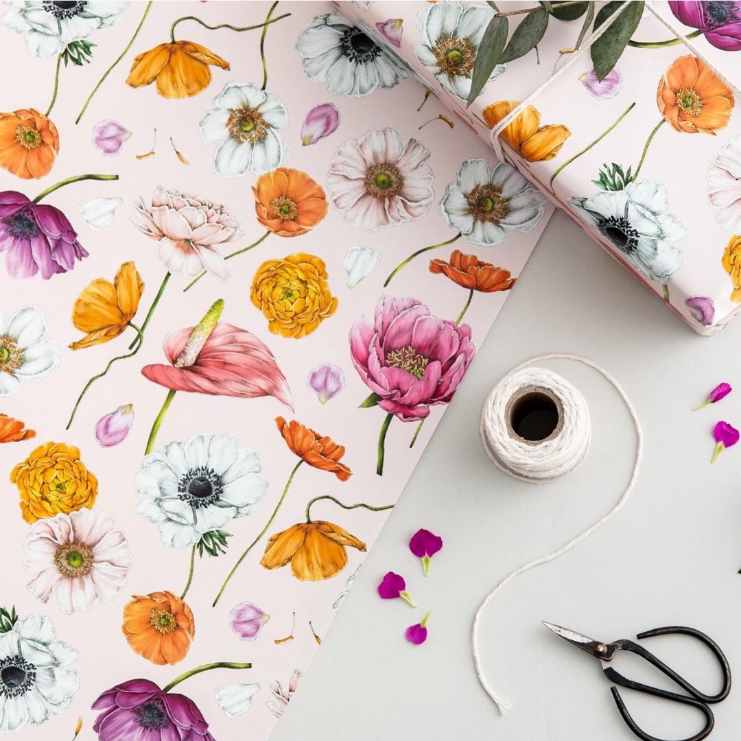 Wrapping Paper | Floral Brights Pink
