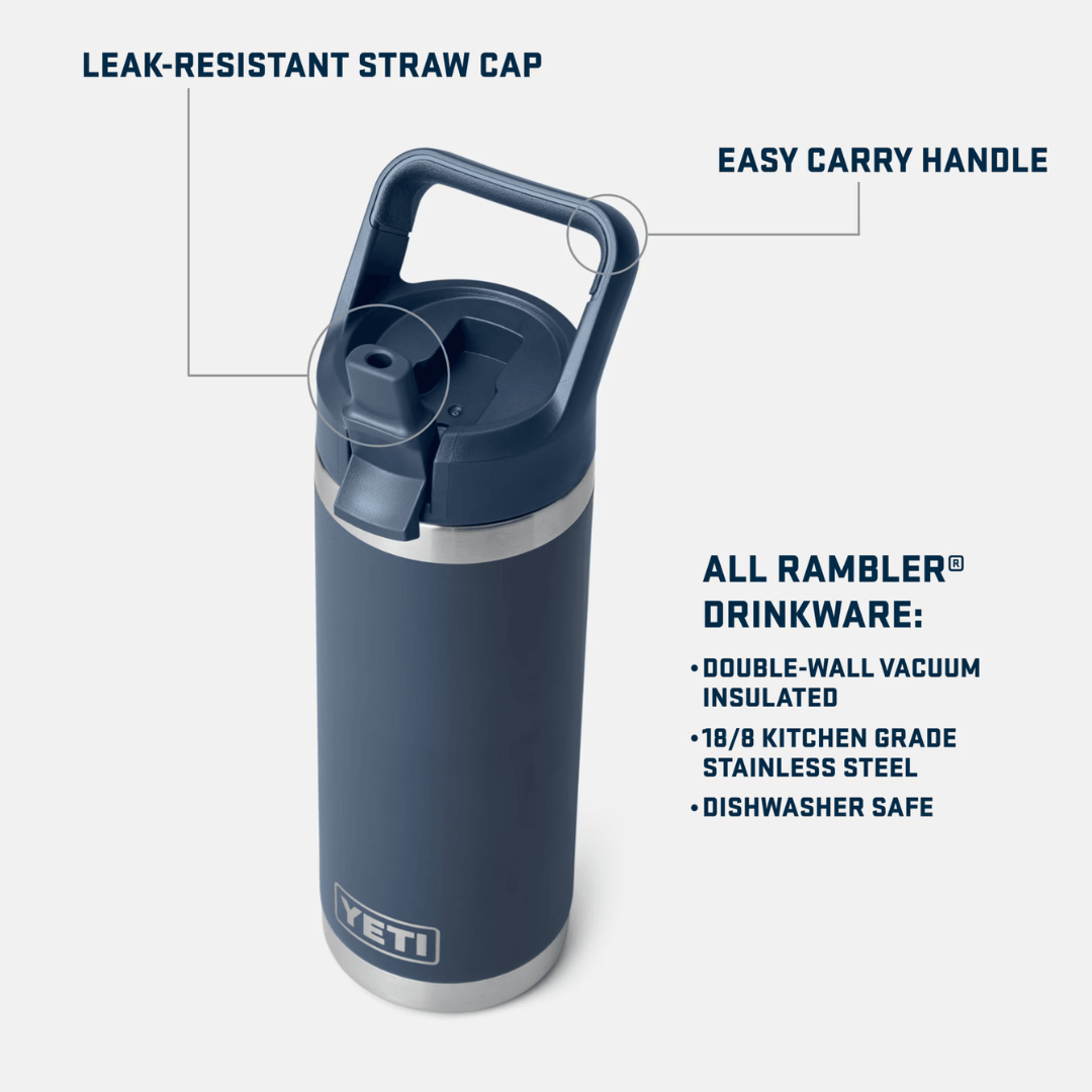 RAMBLER 18oz (532 ML) STRAW BOTTLE | NAVY