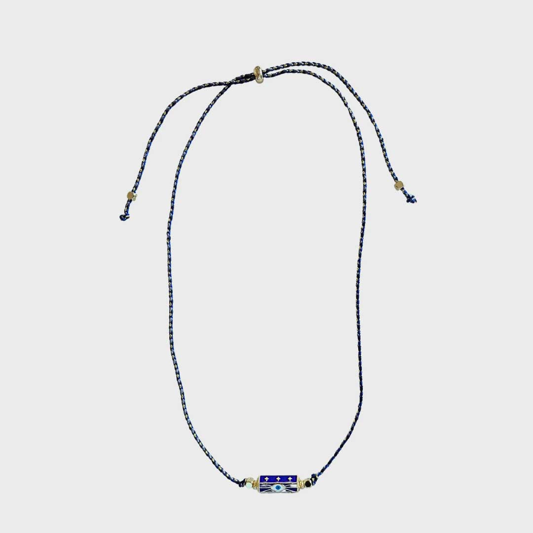 Cord Necklace | Eye Blue