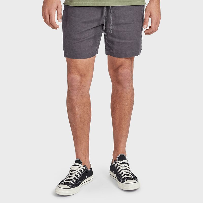 RIVIERA LINEN SHORT - CHARCOAL