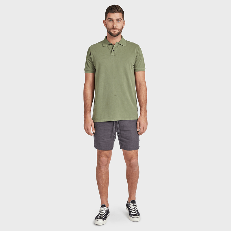 RIVIERA LINEN SHORT - CHARCOAL