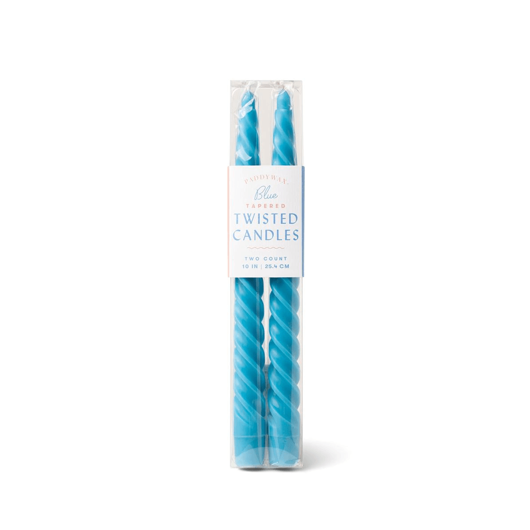 TWISTED TAPER CANDLE - CYAN