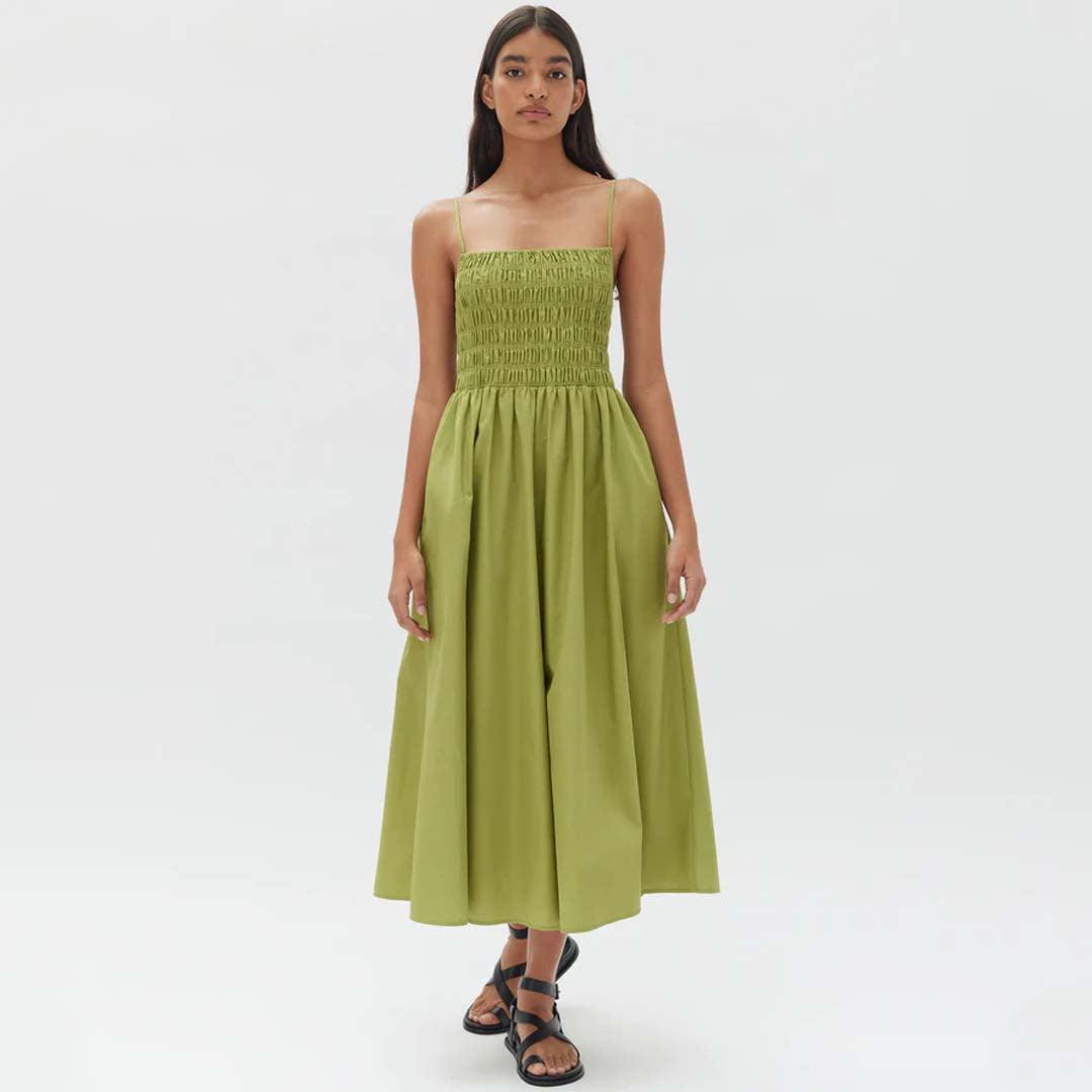 AUBREY ROUCHED DRESS | AGAVE