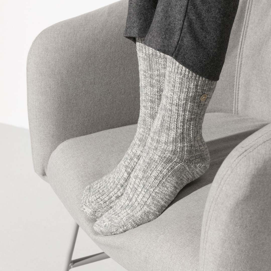 Cotton Slub Sock | Grey White