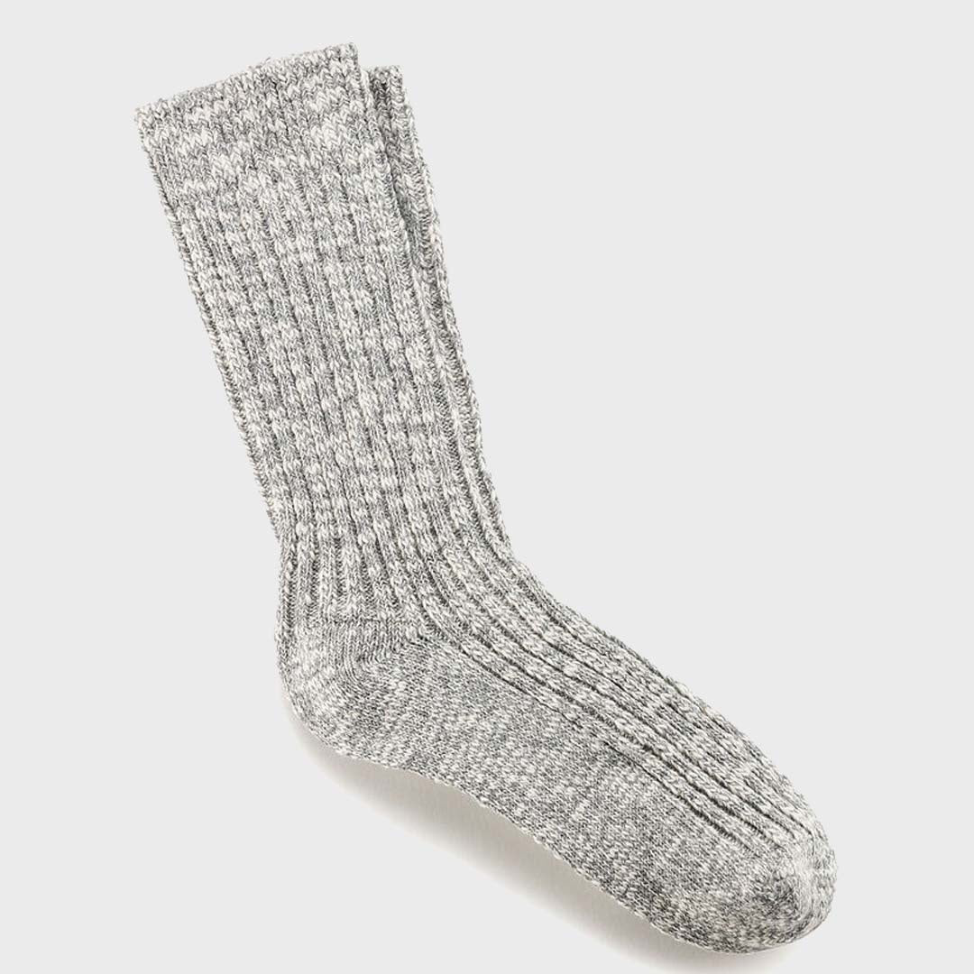 Cotton Slub Sock | Grey White