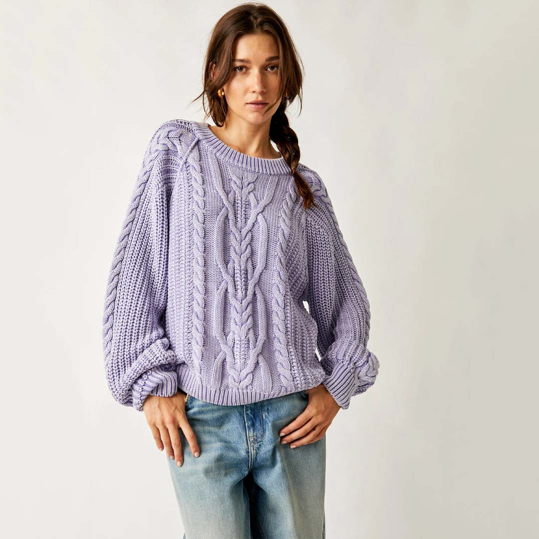 FRANKIE CABLE SWEATER | HEAVENLY LAVENDER