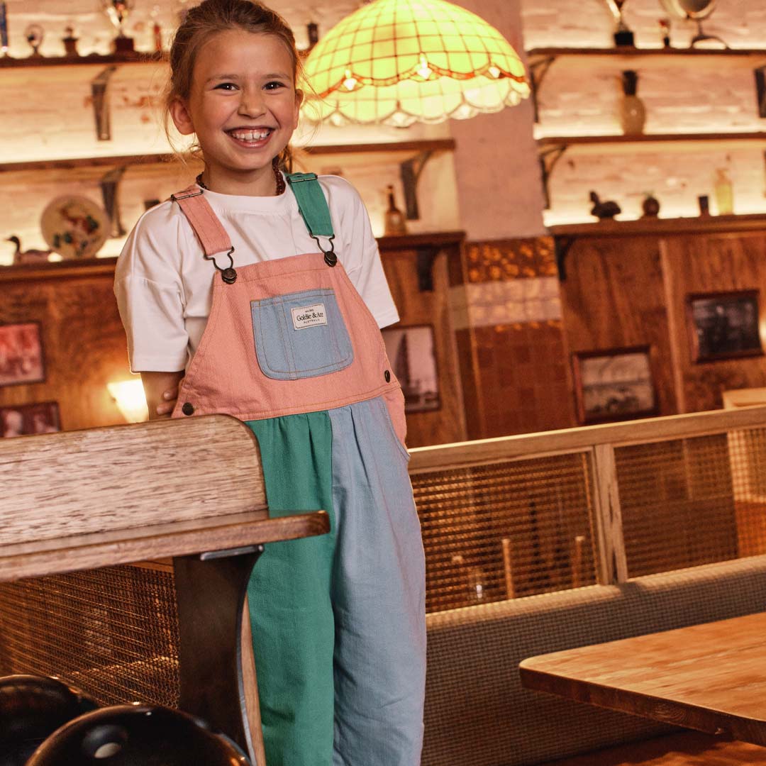 Green denim overalls shop