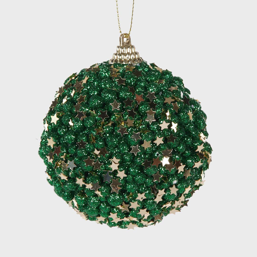 GREEN STARS BAUBLE | EMERALD