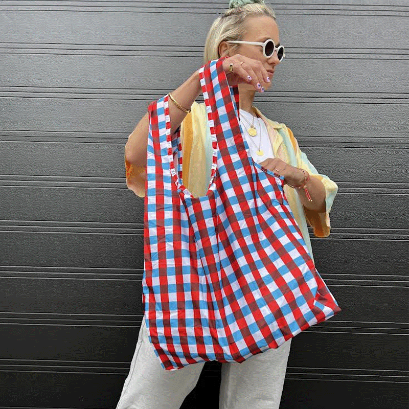 REUSABLE BAG - TRICOLOUR GINGHAM