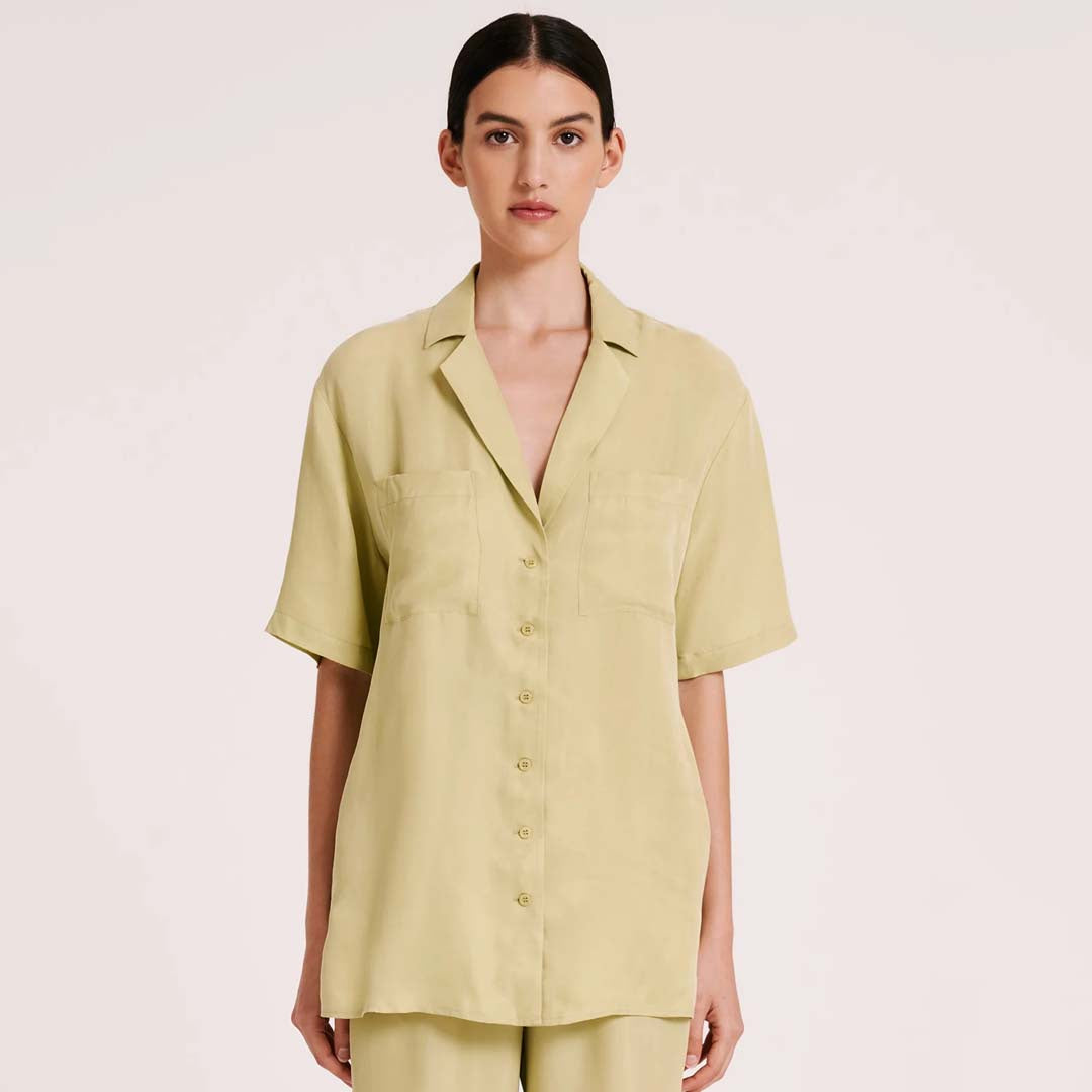 LUCIA CUPRO SHIRT | LIME