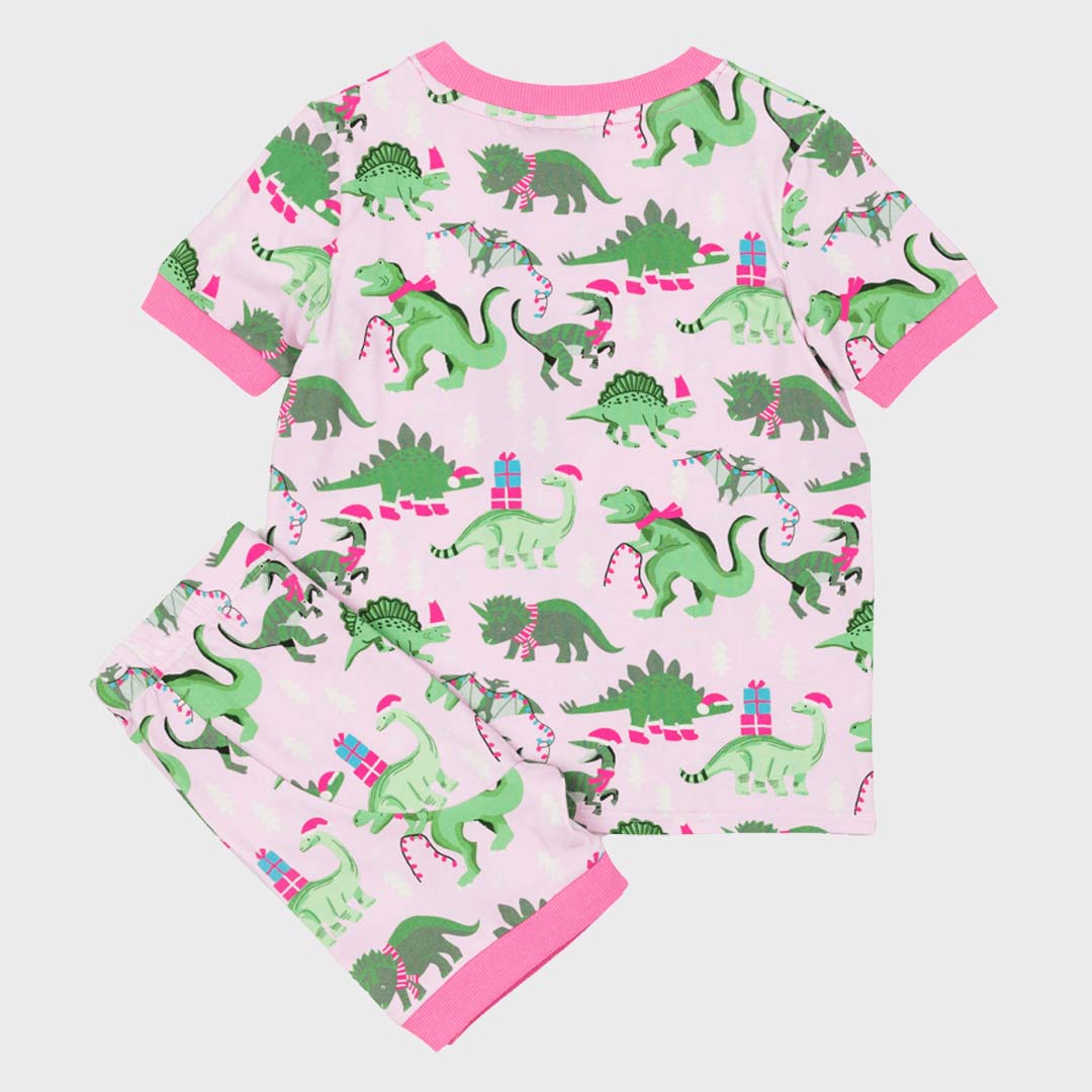 SS PJ SET - PINK DINO