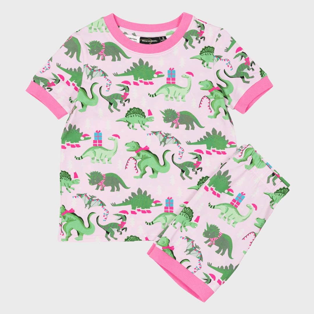 SS PJ SET - PINK DINO