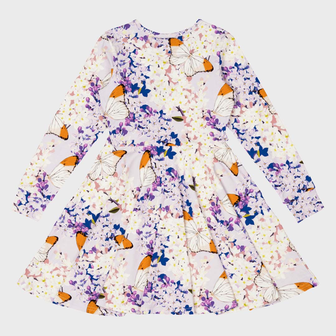 LILAC FLORALS WAISTED DRESS