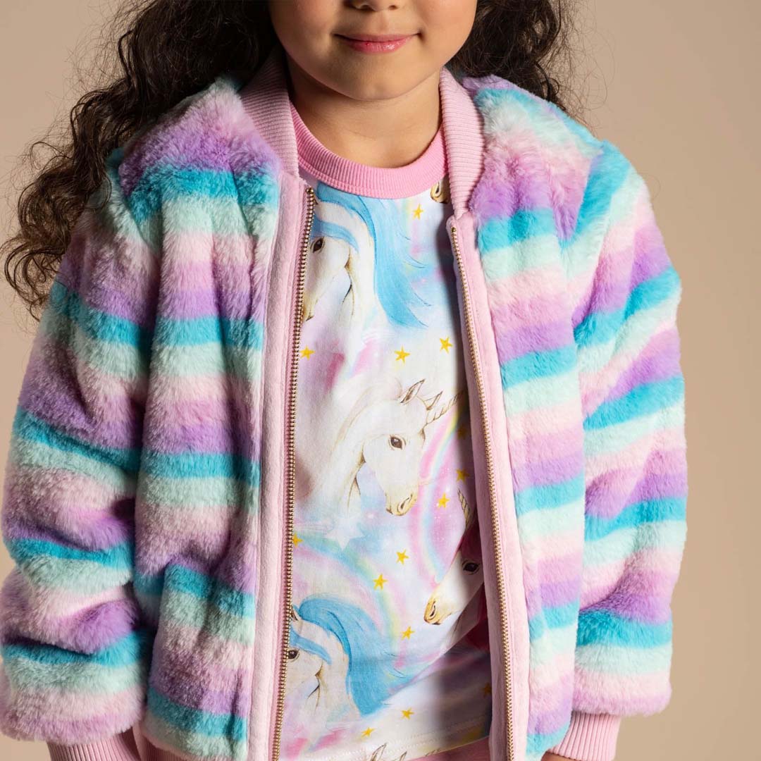 Pastel hot sale fur jacket