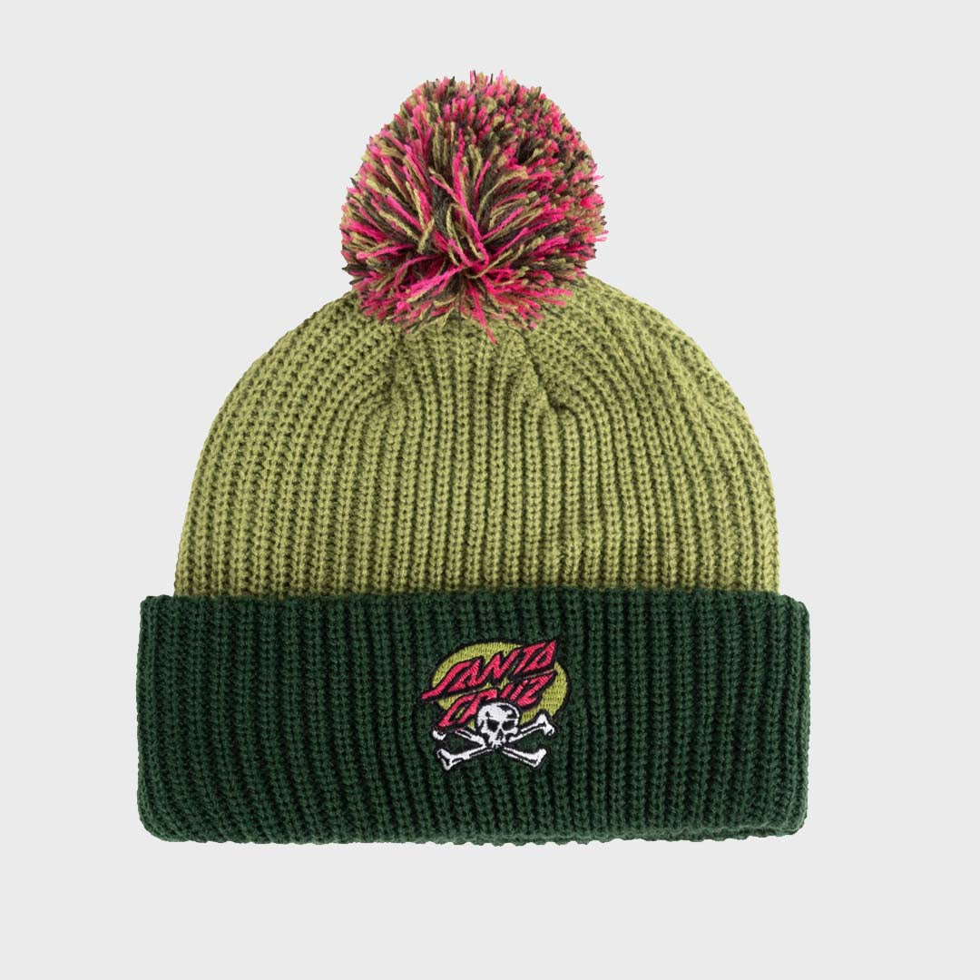 OVAL DOT SKULL PATCH BEANIE - GREEN