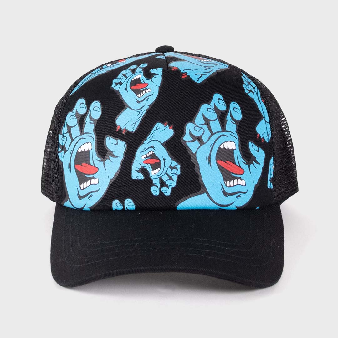 SCREAMING HAND ALL OVER CAP - BLACK