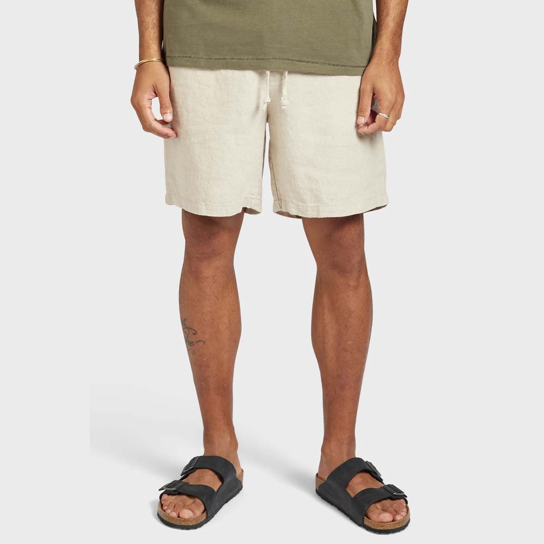 JEFF LINEN SHORT - OATMEAL