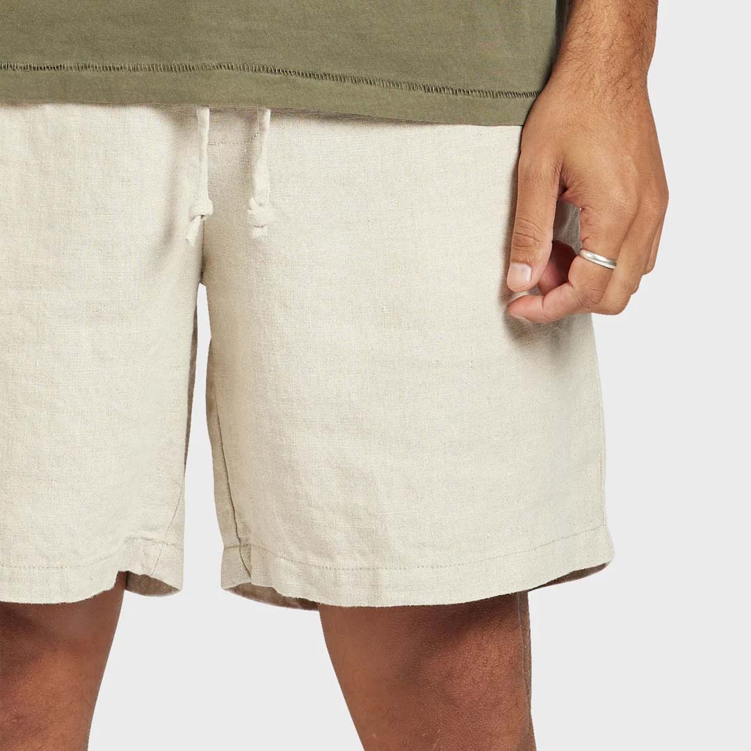 JEFF LINEN SHORT - OATMEAL