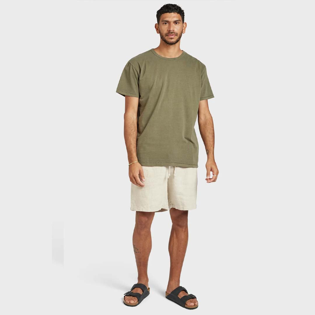 JEFF LINEN SHORT - OATMEAL
